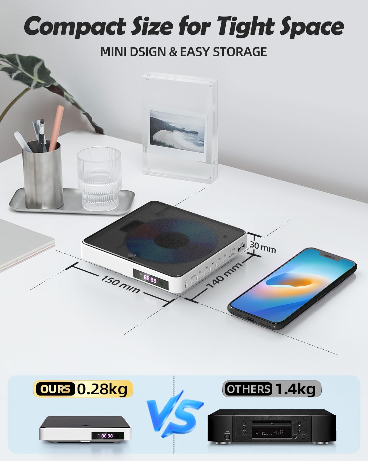 Arafuna DVD Player, All Region Free DVD Player for TV, DVD/CD Player with HDMI 1080P, AV Output, USB Input, Remote Control, AV Cable, PAL/NTSC Compatible.