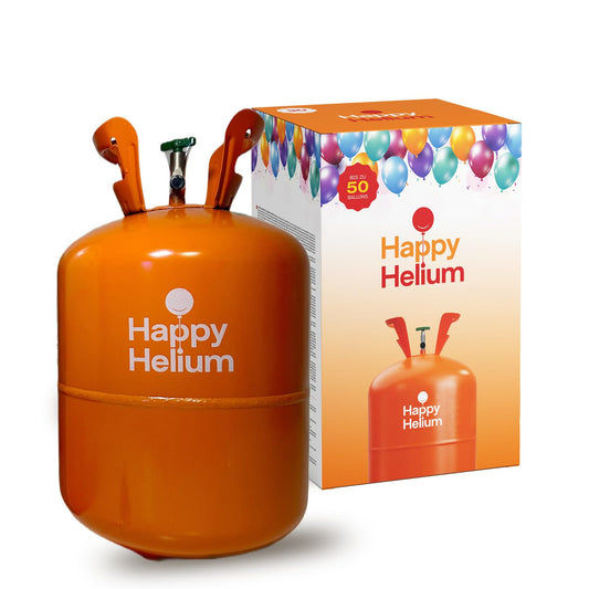 Happy Helium® Balloon Gas Helium for 50 balloons | Helium gas with filling valve - Balloon Gas 400 liters (0.4 m³) for birthday, wedding, party.