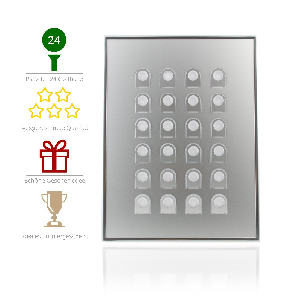 KNIX Premium Golf Ball Aluminum Display Case for 24 Golf Balls - Showcase, Golf Shelf Vitrine Display for passionate golfers.