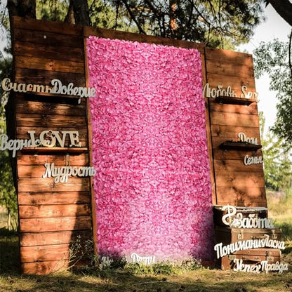 Artificial flower wall art decoration: Blosmon 6 pieces pink flower arrangements flower wall hydrangeas fake silk flower arrangement for wedding balcony garden living room table wall decoration