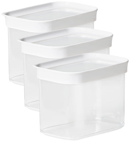 Emsa N11418 Optima Dry Storage Container 1 Liter rectangular upright | 100% secure | hygienic | safe and space-efficient | Fresh seal BPA-free | transparent design (Pack of 3)