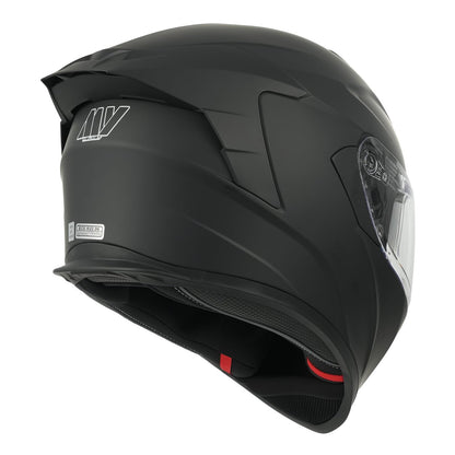 MY Motorcycle Full Face Helmet with Sun Visor for Men and Women, ECE 22.06 Approved, Model MY-936 (Matte Black, XS)