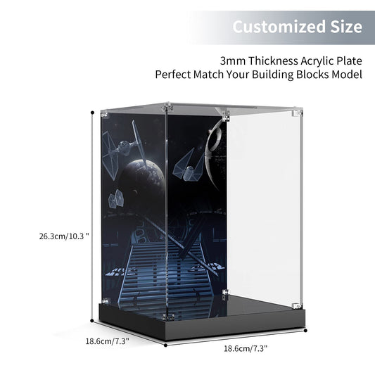 Cooldac acrylic display case compatible with Lego Darth Vader Helmet 75304 model set. Dustproof transparent clear showcase box (model not included).
