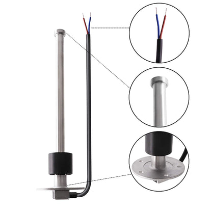 KAOLALI level sensor, fuel gauge stainless steel fuel send unit water level sensor for boats 5 hole fuel and water gauge 350mm