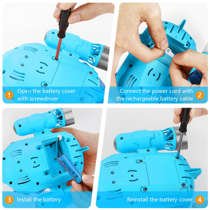 Remote Control Boat for Kids RC Boat 2.4 GHz Pool Toy Kids with Spray/Light Function/Double Propellers, Water Toy for Pools Lakes Boys Girls Outdoor Toys Gifts (Blue)