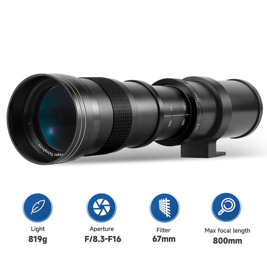 JINTU 420-1600mm telephoto lens, EF lens for Canon DSLR, Manual MF zoom lens for Canon 4000D 2000D 1500D 1300D 1200D 850D 800D 750D 600D 500D 250D 90D 5D, 6D, 7D, 40D, 50D, 60D, 100D, 300D