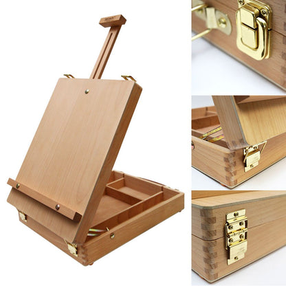 Mont Marte Adjustable Wooden Easel, Portable Painting Easel, Tabletop Easel with Storage Space for Brushes, Paints, and Drawing Supplies