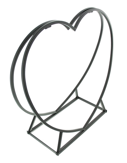 FRANK FLECHTWAREN fireplace log holder in heart shape, fireplace wood holder, fireplace log basket, heart shaped fireplace wood rack, wedding gift, romance, Valentine, 55 x 18 x 54 cm.