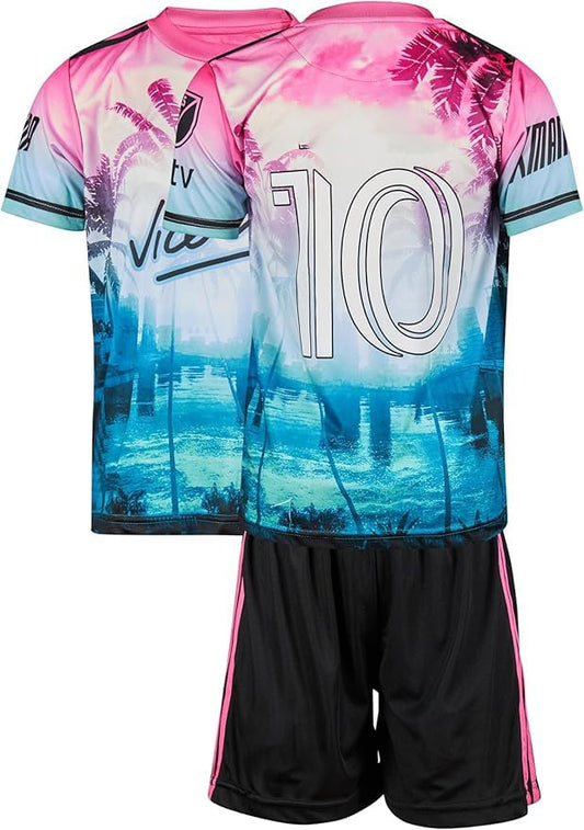 IHIMI Kids Jersey Miami Vice #10, Comes with Shorts, Soccer Jersey, Soccer Training Jerseys, Kids Jersey, Limited Edition, Limited Edition (152, Vice)