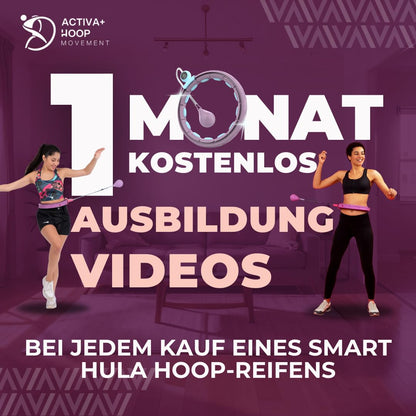 Swiss Activa+ S4.S Silent Hula Hoop Reifen for Adults with Counter 60-112cm - Extra quiet - Won't fall down - Hoop for women to lose weight - Smarter fitness with weight