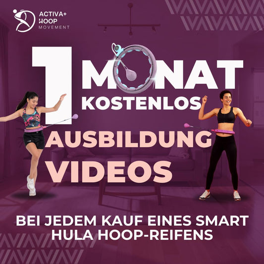 Swiss Activa+ S4.S Silent Hula Hoop Reifen for Adults with Counter 60-112cm - Extra quiet - Won't fall down - Hoop for women to lose weight - Smarter fitness with weight