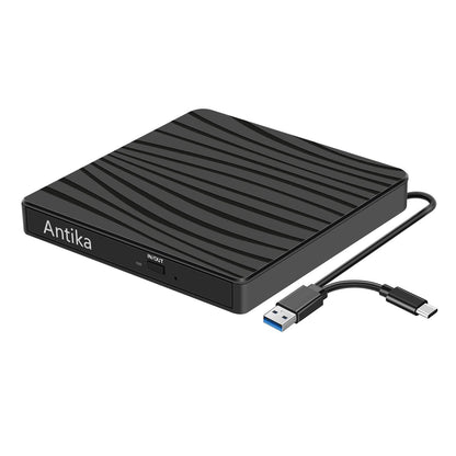 External DVD drive USB 3.0 Type-C Portable CD DVD burner Optical Drive DVD Drive DVD/CD +/-RW External CD Drive for Laptop Desktop with Win11/Win10/Win8/Apple MacPro/MacBook/OS