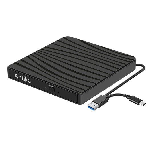 External DVD drive USB 3.0 Type-C Portable CD DVD burner Optical Drive DVD Drive DVD/CD +/-RW External CD Drive for Laptop Desktop with Win11/Win10/Win8/Apple MacPro/MacBook/OS