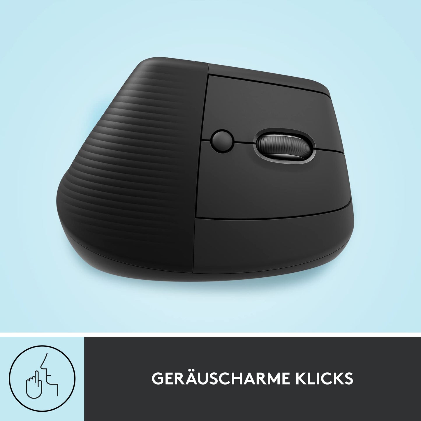 Logitech Lift Vertical Ergonomic Mouse, Wireless, Bluetooth or Logi Bolt USB receiver, Silent clicks, 4 buttons, Compatible with Windows/macOS/iPadOS, Laptop, PC - Graphite