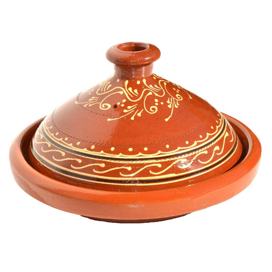 Moroccan tajine for cooking, glazed, Ø 30 cm, serves 4-5 people. Handcrafted clay pot for stewing, Moroccan, Arabic, Oriental.