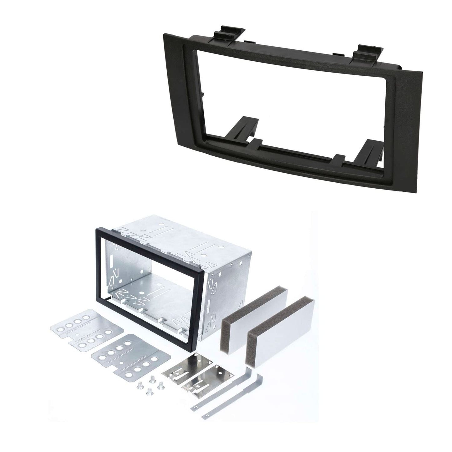 Audioproject A254 - Car radio panel double DIN compatible with VW Volkswagen Touareg 7L 2003-2010 VW T5 Multivan Caravelle Transporter Mounting slot Installation frame