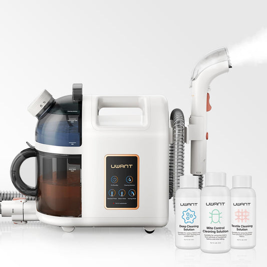 Uwant B200, upholstery cleaner device, 1900W | Steam cleans, scrubs, and sucks | For carpets, sofas, curtains, clothing | 74dB, 12000Pa