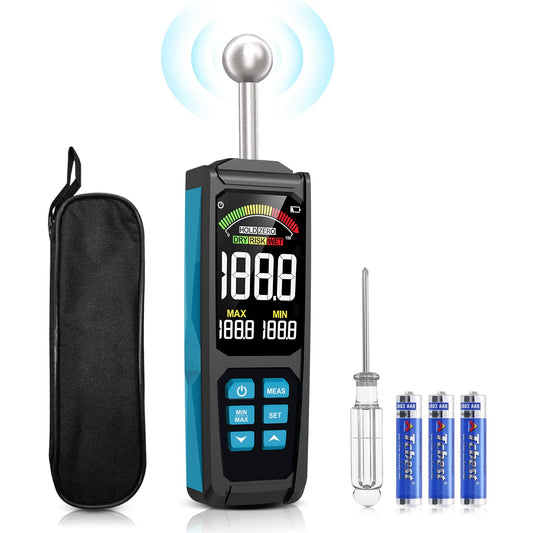 Moisture meter, DURFICST 3-inch HD color large-screen moisture meter with fabric bag, 20-40mm depth analysis moisture meter, for all building materials, wood, walls, plaster, masonry