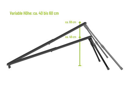 EUFAB 11640 Universal loading ramp for bike carrier, approx. 115 cm, height adjustable from 40-60 cm, load capacity 30 kg, for tire width of 8-10 cm, foldable, black