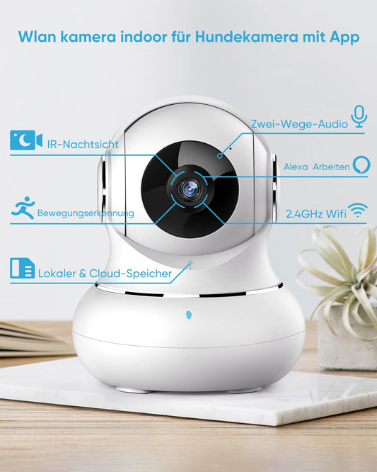 litokam Little elf surveillance camera, 2K baby monitor, WiFi IP camera with motion detection, night vision, two-way audio, pet camera supports app control and remote alarm-2 pieces
