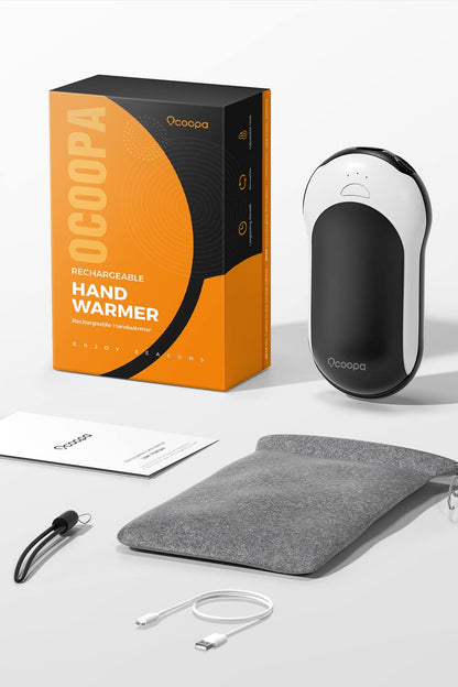 OCOOPA 10000mAh Rechargeable Hand Warmer, Electric Portable Pocket Warmer Powerbank, 15 Hours Long-lasting Heat for Outdoor Activities, Hunting, Golf, Camping, For Women, Men, Black