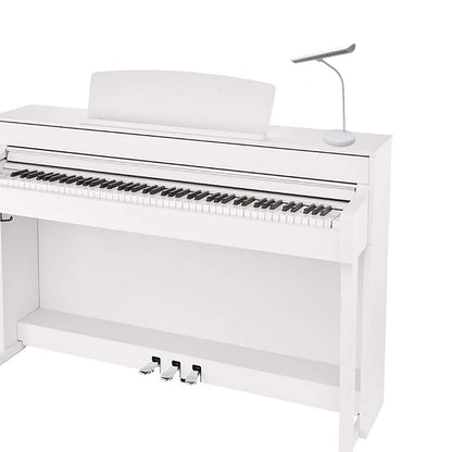 Infitronic IN18LEDKLW - 18 LEDs piano light, table lamp, warm white light, dimmable, USB Type-A charging port (white variant)