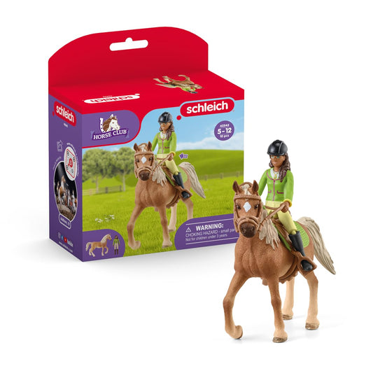 SCHLEICH Horse Club | Sarah & Mystery 42542 | posable girl figure | with horse accessories | great gift for girls and boys | horse toy for ages 5+ | 10 pieces | exclusive at Amazon
