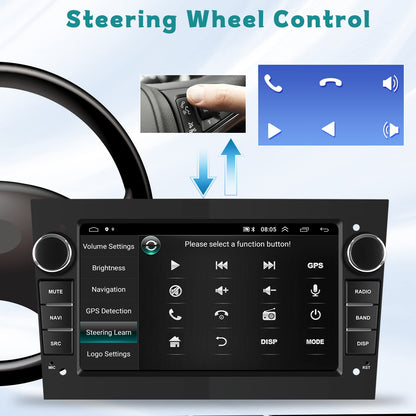 1+32GB Android 13 Car Stereo with Wireless Carplay Android Auto for Opel Corsa Astra Vectra Zafira Meriva Vivaro 2 DIN with 7-inch screen with Navigation Bluetooth WiFi FM/RDS + AHD Reverse Driving