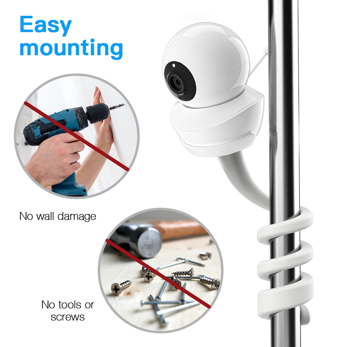 Holder for Babysense S2/V43 Split-Screen Baby Monitor - Flexible Baby Monitor Stand, Baby Camera Monitor Holder for nursery crib edges Baby monitor