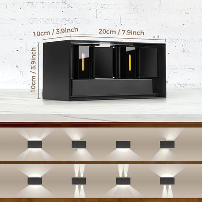 ENCOFT LED Wall Light Indoor/Outdoor 24W Black, Outdoor Wall Lamp, IP65 Waterproof Outdoor Wall Light, 6000K Cool White Exterior Light, Up Down Wall Lights Adjustable Light Beam for Balcony.