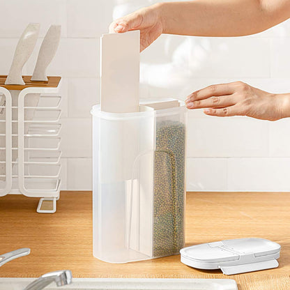 Poeland storage containers with integrated divider / 4 compartments for spaghetti, pasta, cereal, white