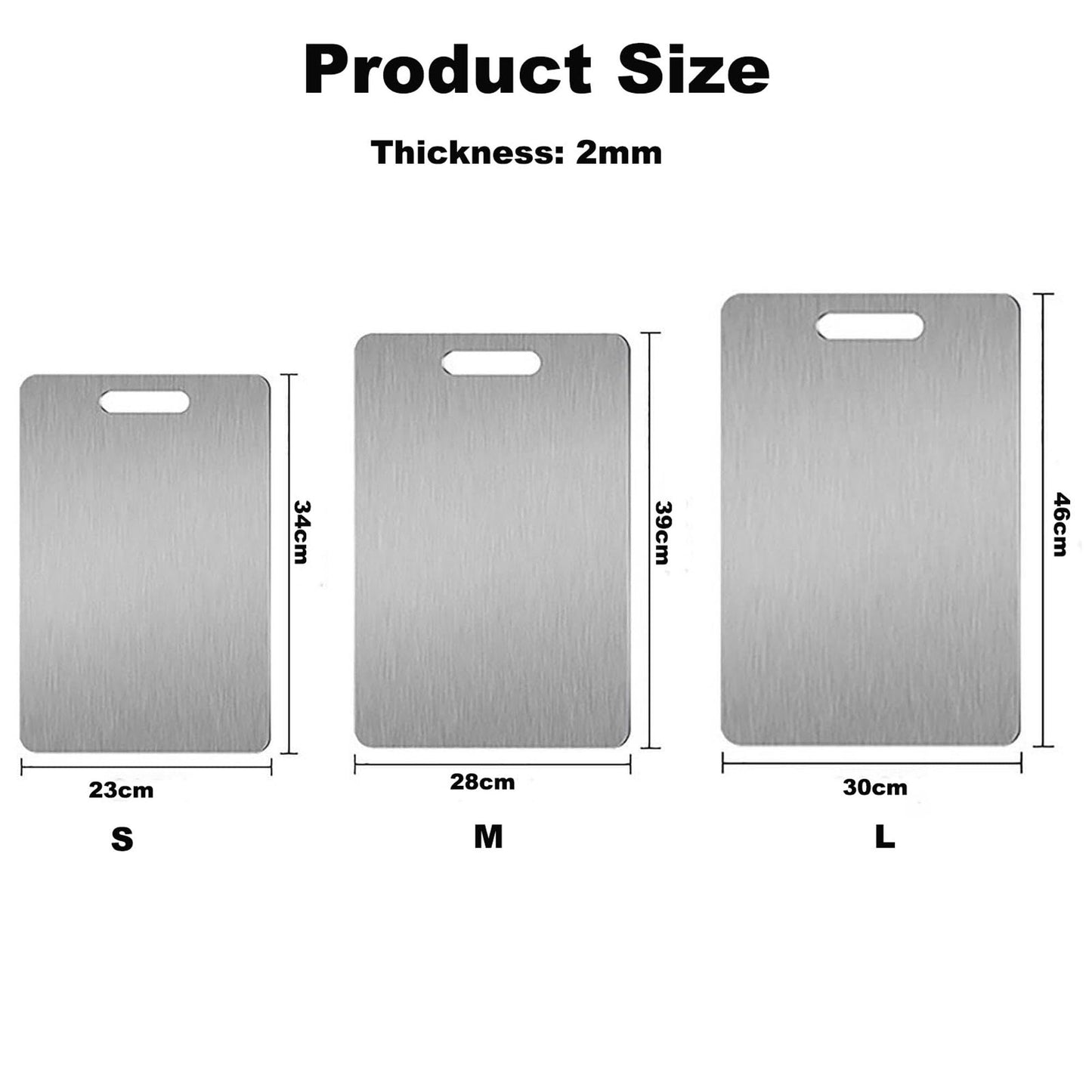 1 piece Cutting Board, Titanium cutting board, Stainless Steel Cutting Board, Cutting Board, Large, Medium, and Small, Chopping Board, Kitchen Board, Easy to clean (L- 46 * 30CM)
