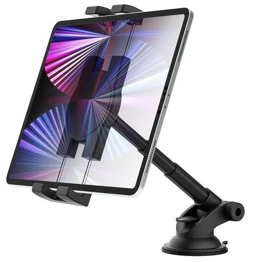 Oilcan Car Dashboard Tablet Holder, Tablet & Phone Car Mount with Telescopic Long Arm [Super Stable] for iPad Pro Air Mini, Samsung Tab, iPhone 14 Pro Max, etc. (4-12.9")