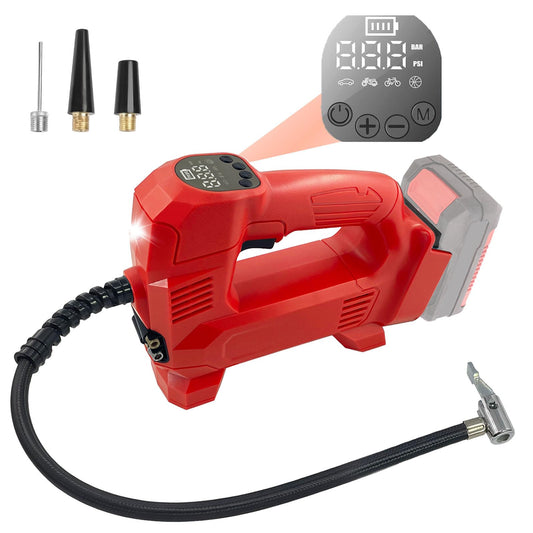 TPDL battery car compressor for Einhell Power X-Change 18 volt battery with LED lamp, cordless automatic stop 160PSI compressor, battery electric universal pump for bicycle/car/ball