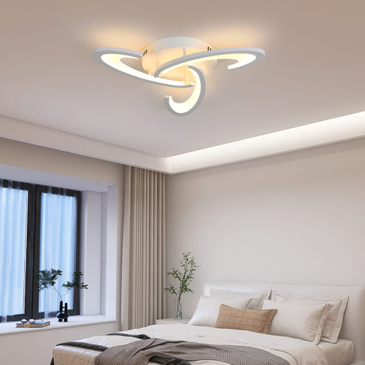 Comely LED ceiling light, 30W dimmable LED ceiling lamp with remote control, white modern LED ceiling light for kitchen, bedroom, living room, balcony, hallway, 3000K-6500K.