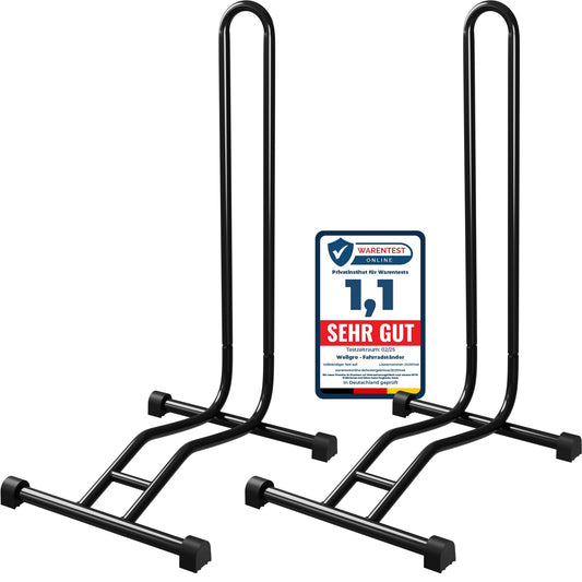 2 x WELLGRO® bike stand - made of steel, provides secure support - color black