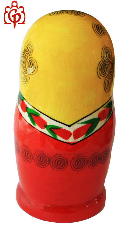 Semenovskaya painting Matryoshka dolls Babushka Russian Matryoshka original nesting doll wooden doll collector's items yellow scarf 7 dolls 16cm