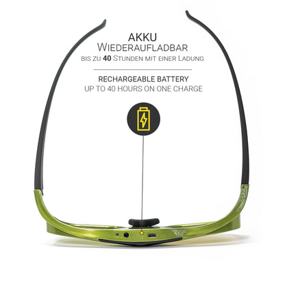 2X Hi-Shock DLP Pro Lime Heaven | DLP Link 3D active glasses for 3D DLP projectors from Acer, BenQ, Optoma, Viewsonic | compatible with PPA5610 / E4W [96-200 Hz | battery-operated | 32g | rechargeable]