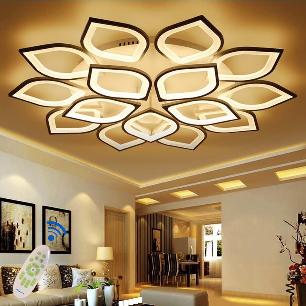 MyLjp LED Ceiling Light Dimmable, 180W Ceiling Lamp Living Room Lamp Color Change Modern Creative Living Room Lamp White Acrylic Energy Saving Dimming Ceiling Light Kitchen Bedroom Lamp
