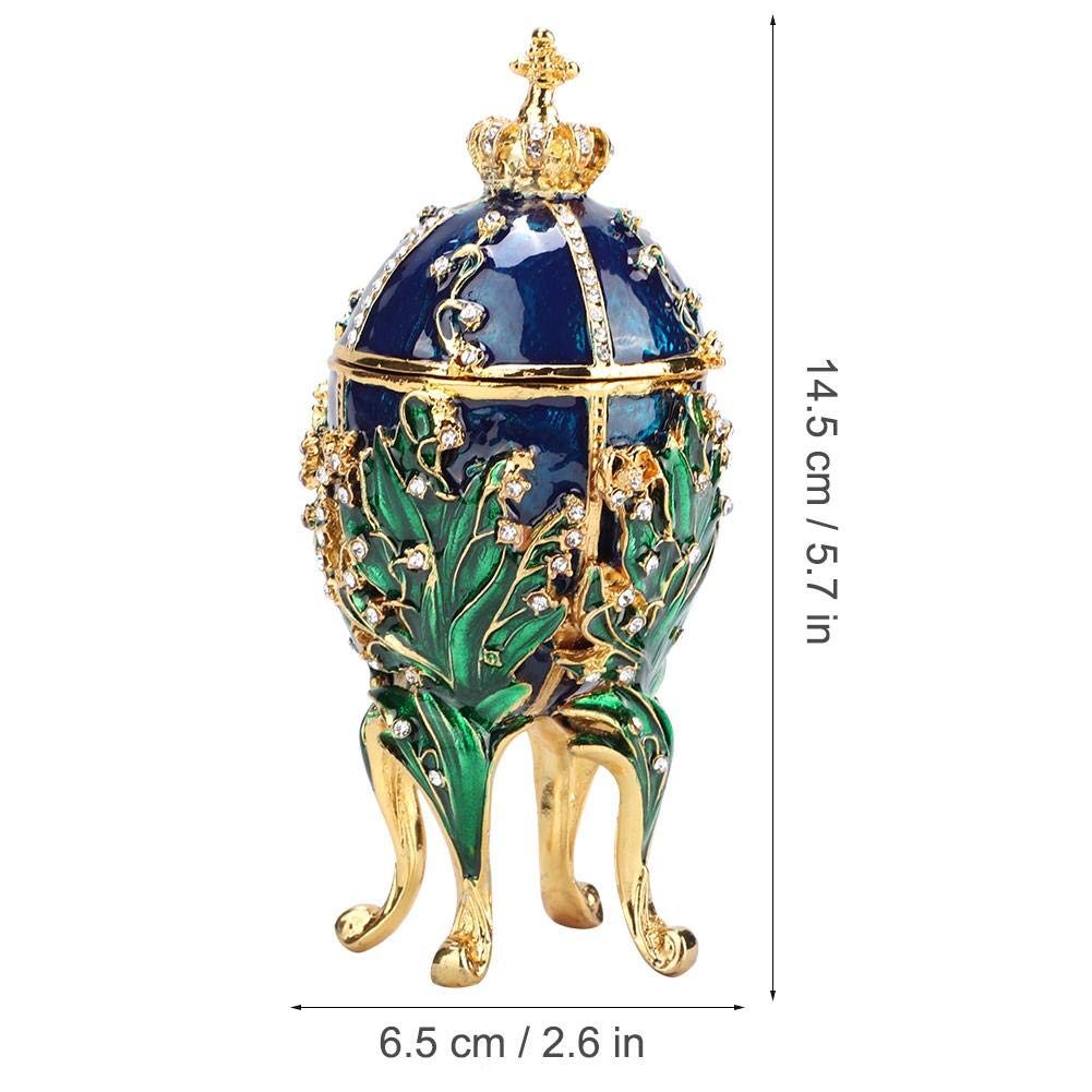 Jewelry box in egg shape, Fabergé egg, Easter egg, Russian craftsmanship, birthday, wedding, Christmas gift for her, girls, ladies, 4 colors (blue).
