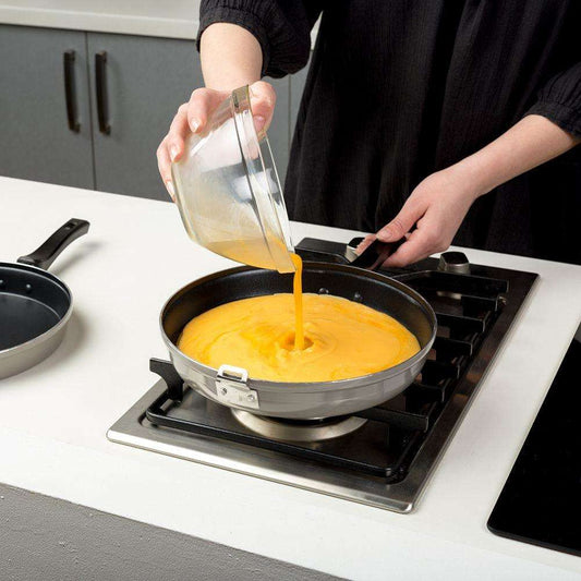 NAVA Double-Sided Pan with Handle | Ø 25 cm | Double-Sided Skillet for Pancakes and Omelets | Dishwasher Safe | Suitable for Gas, Electric, Ceramic, and Halogen Stoves