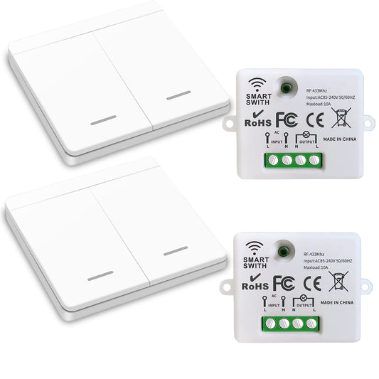 This RC radio light switch, radio transmitter security switch, and receiver controller 10A, easy installation for lamps up to 1500W.