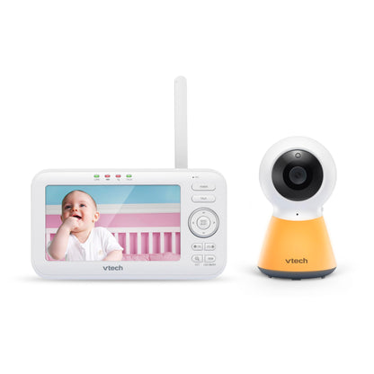 VTech Baby Monitor VM5254 - Video baby monitor with high resolution - Clear sound, LCD color screen and night vision function - With two-way talk, lullabies and night light