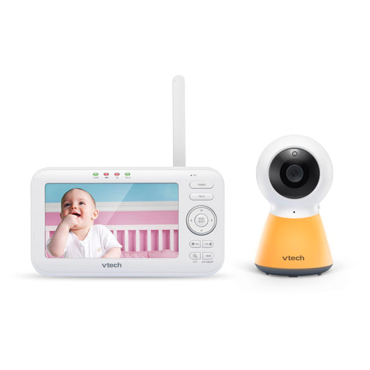 VTech Baby Monitor VM5254 - Video baby monitor with high resolution - Clear sound, LCD color screen and night vision function - With two-way talk, lullabies and night light
