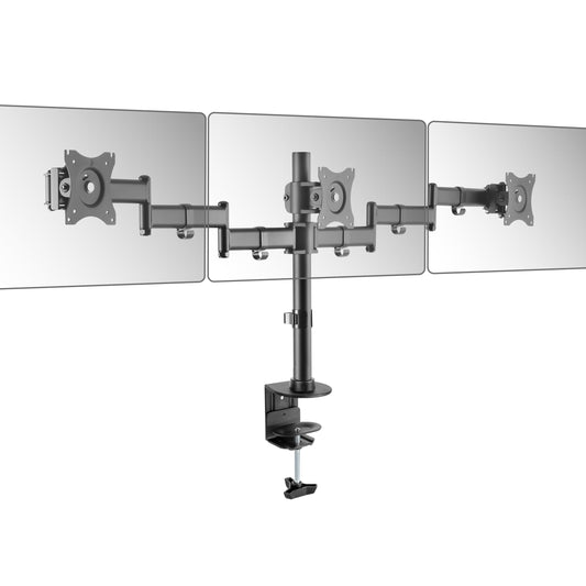 RICOO monitor mount 3-way monitor stand triple arms for 13-27 inch computer monitors screen mount TS5911 PC monitor arm screen stand desk mount holder monitor mount