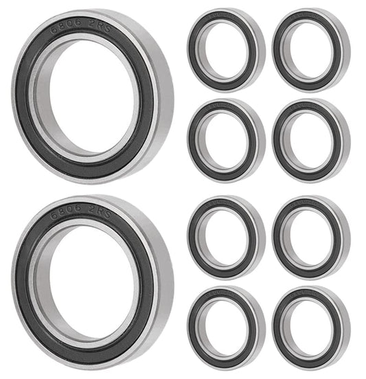10 pieces 6806 2RS ball bearings 30 mm x 42 mm x 7 mm double sealed deep groove ball bearings for DIY, lathes, motors, 3D printers, milling machines, various mechanical devices, etc.