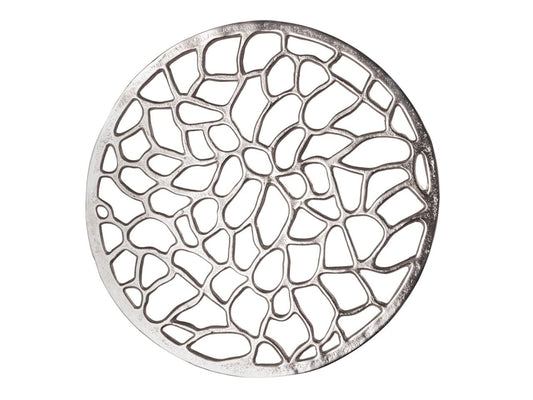 Creative living side table made of metal, decorative table Ø 40 x 45 cm round Agadir Silver or Gold Aluminum Coral Design, Extra wide