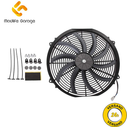 Madlife Garage Universal 16" 120W Fan Cooler Radiator Fan Cooling Fan with Mounting Kit