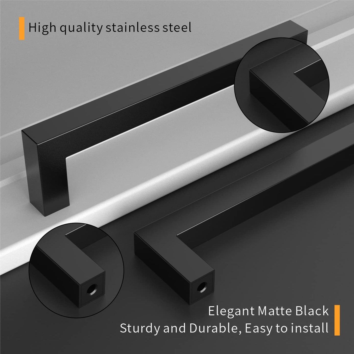 Amerdeco 15 pieces Furniture Handles Stainless Steel Golden Cabinet Handles Kitchen Handles 128mm Hole Spacing Drawer Handles Drawer Pulls Handles for Kitchen Cabinets Wardrobe