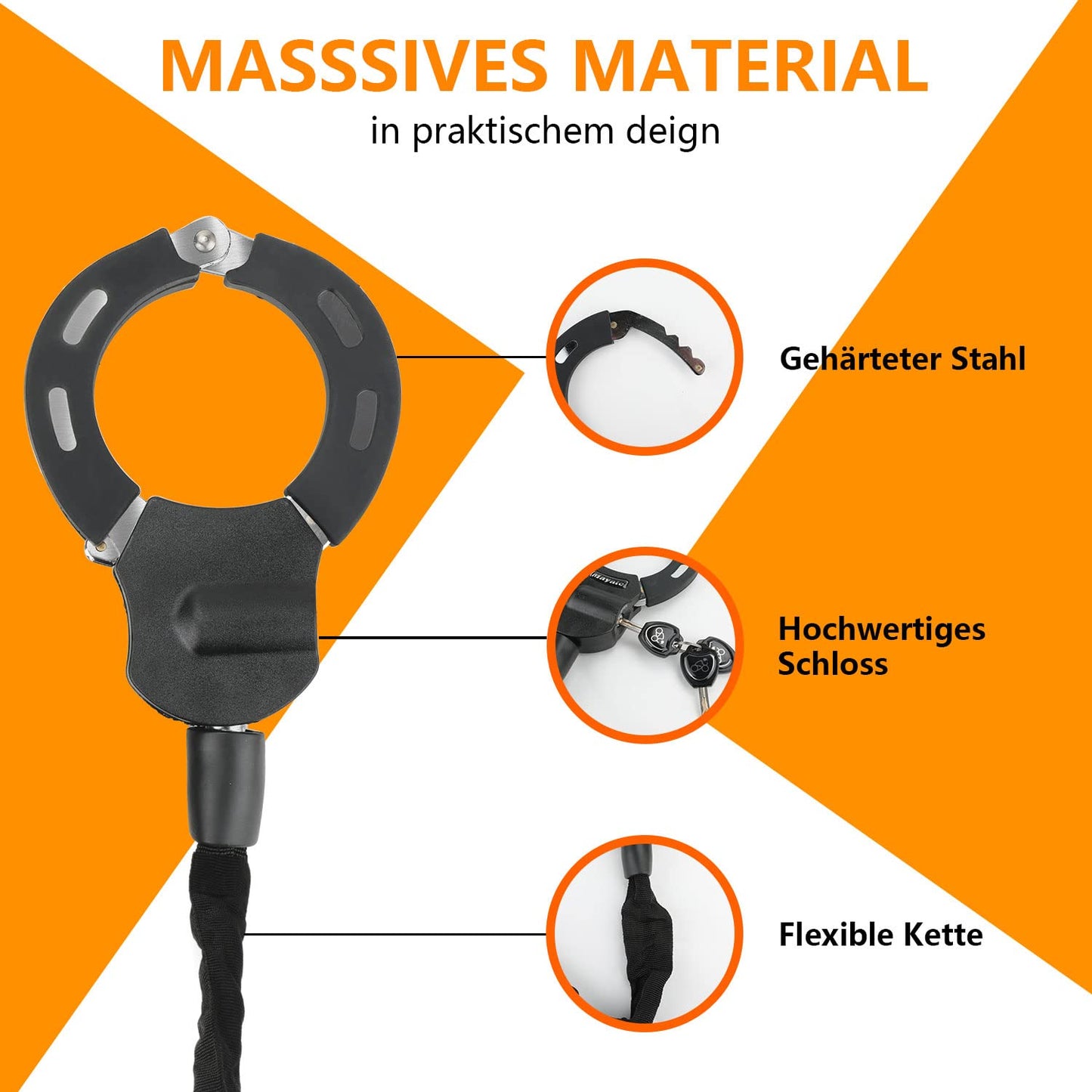 E-Scooter lock, lock for E-Scooter and scooter lock, robust security handcuff cable lock for bike, scooter, Segway, Ninebot, Xiaomi, NIU and scooter lock.